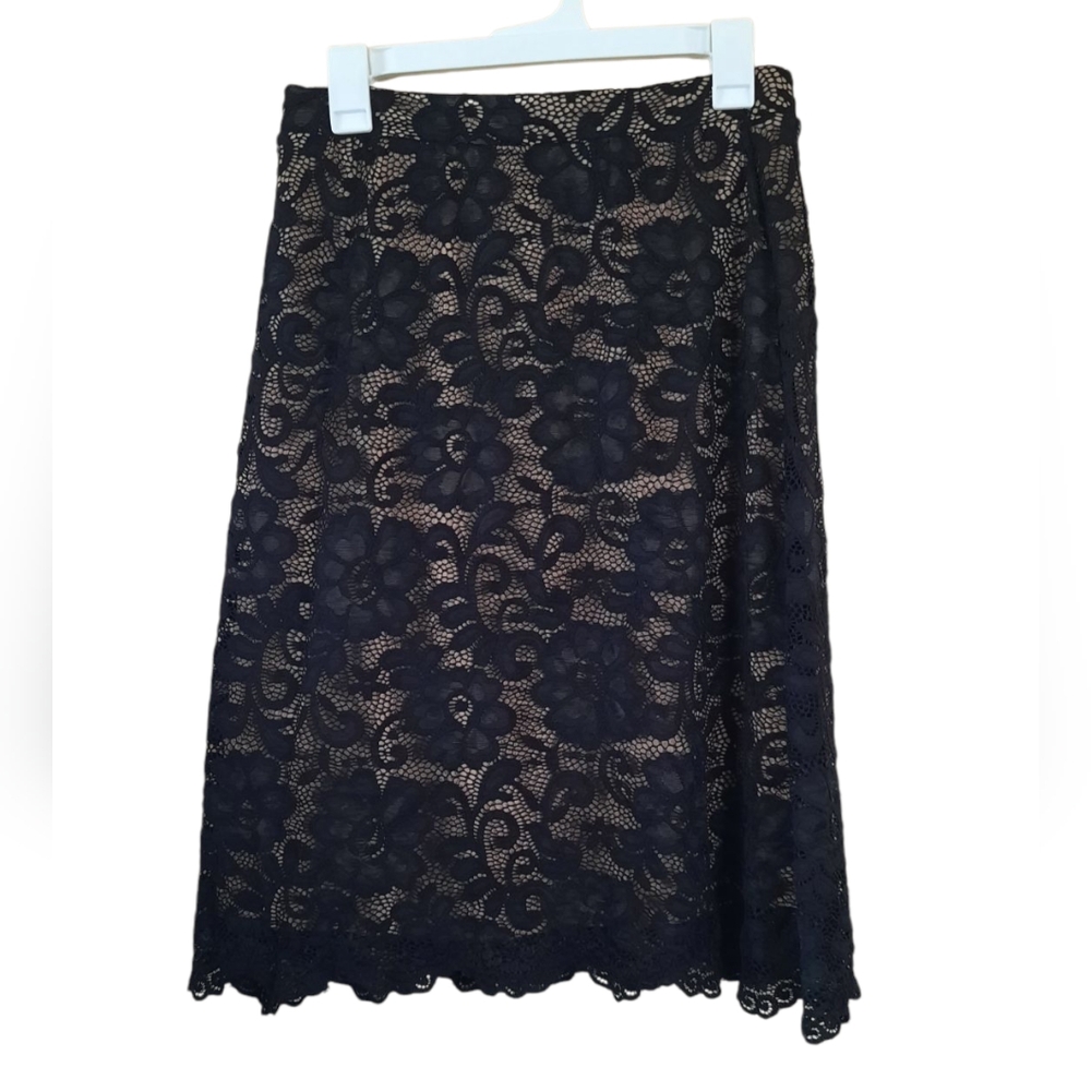 Sheer Illusion Black Lace Skirt